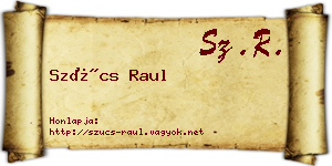 Szűcs Raul névjegykártya