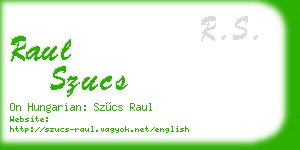 raul szucs business card
